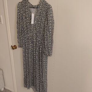 Amour Vert Long Sleeve Patterned Dress